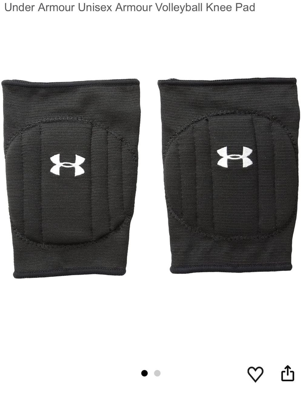 Under Armour Black Volleyball Knee Sleeves with White Logo